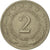 Coin, Yugoslavia, 2 Dinara, 1972, EF(40-45), Copper-Nickel-Zinc, KM:57