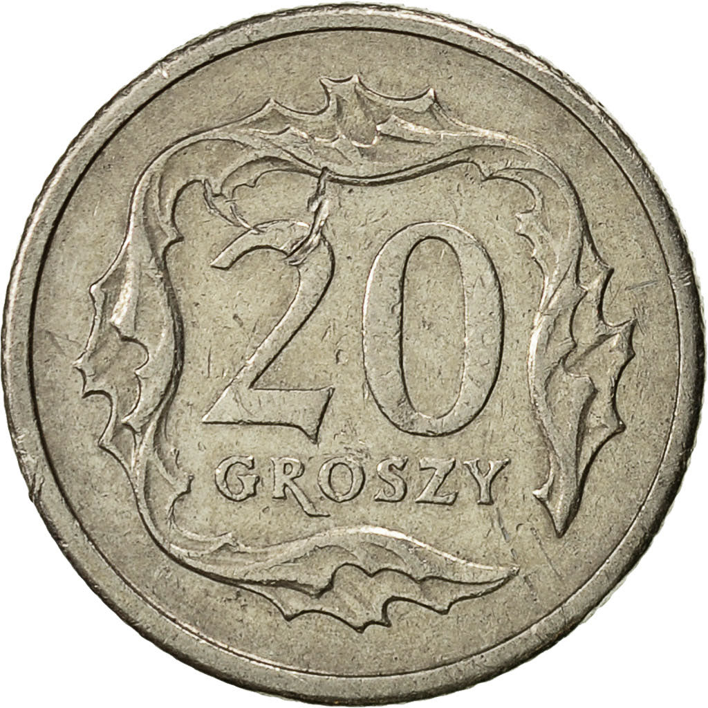 Coin, Poland, 20 Groszy, 1996, Warsaw, EF(40-45), Copper-nickel, KM:280