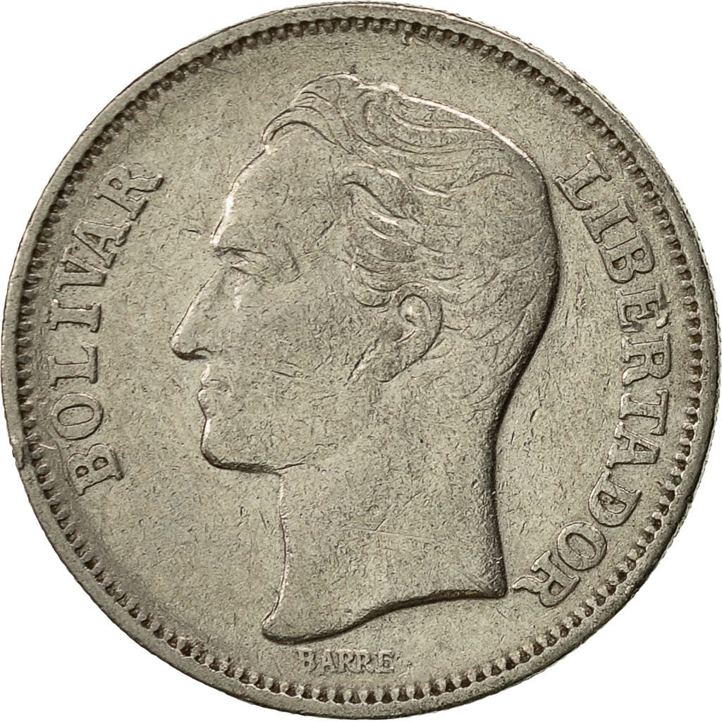 Coin, Venezuela, Bolivar, 1967, British Royal Mint, EF(40-45), Nickel, KM:42