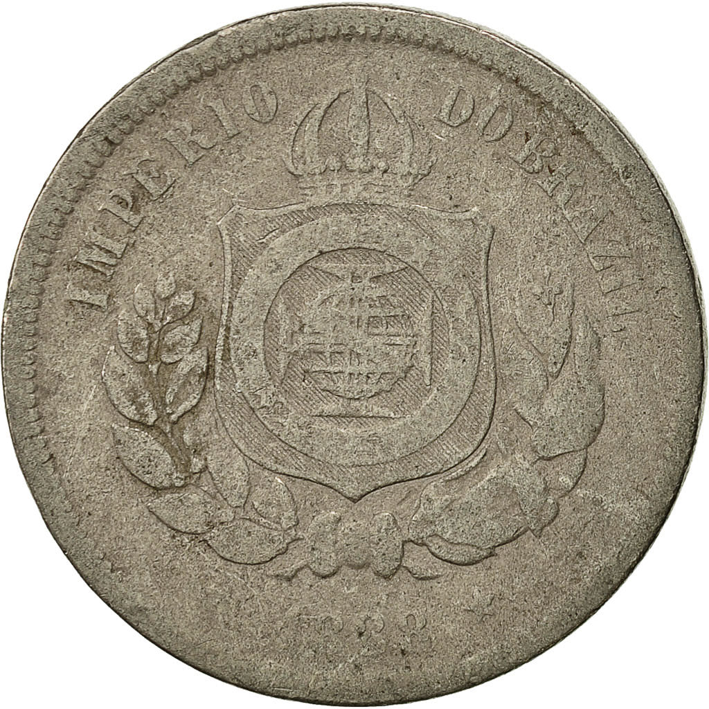 Coin, Brazil, Pedro II, 100 Reis, 1888, VF(30-35), Copper-nickel, KM:483