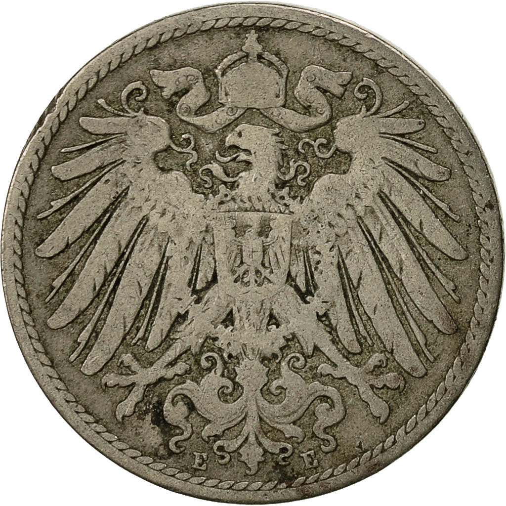 Moneta, GERMANIA - IMPERO, Wilhelm II, 10 Pfennig, 1891, Muldenhütten, BB