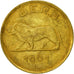 RWANDA & BURUNDI, Franc, 1961, MBC, Latón, KM:1