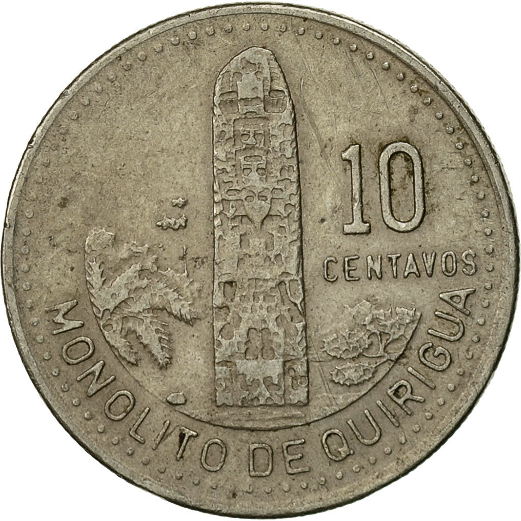 Coin, Guatemala, 10 Centavos, 1991, EF(40-45), Copper-nickel, KM:277.5