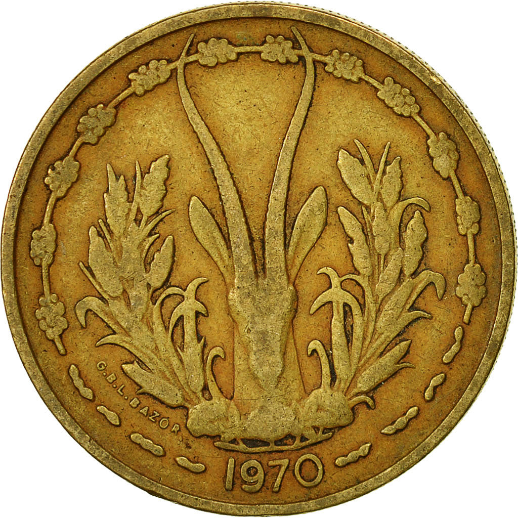 Monnaie, West African States, 25 Francs, 1970, Paris, TTB, Aluminum-Bronze, KM:5