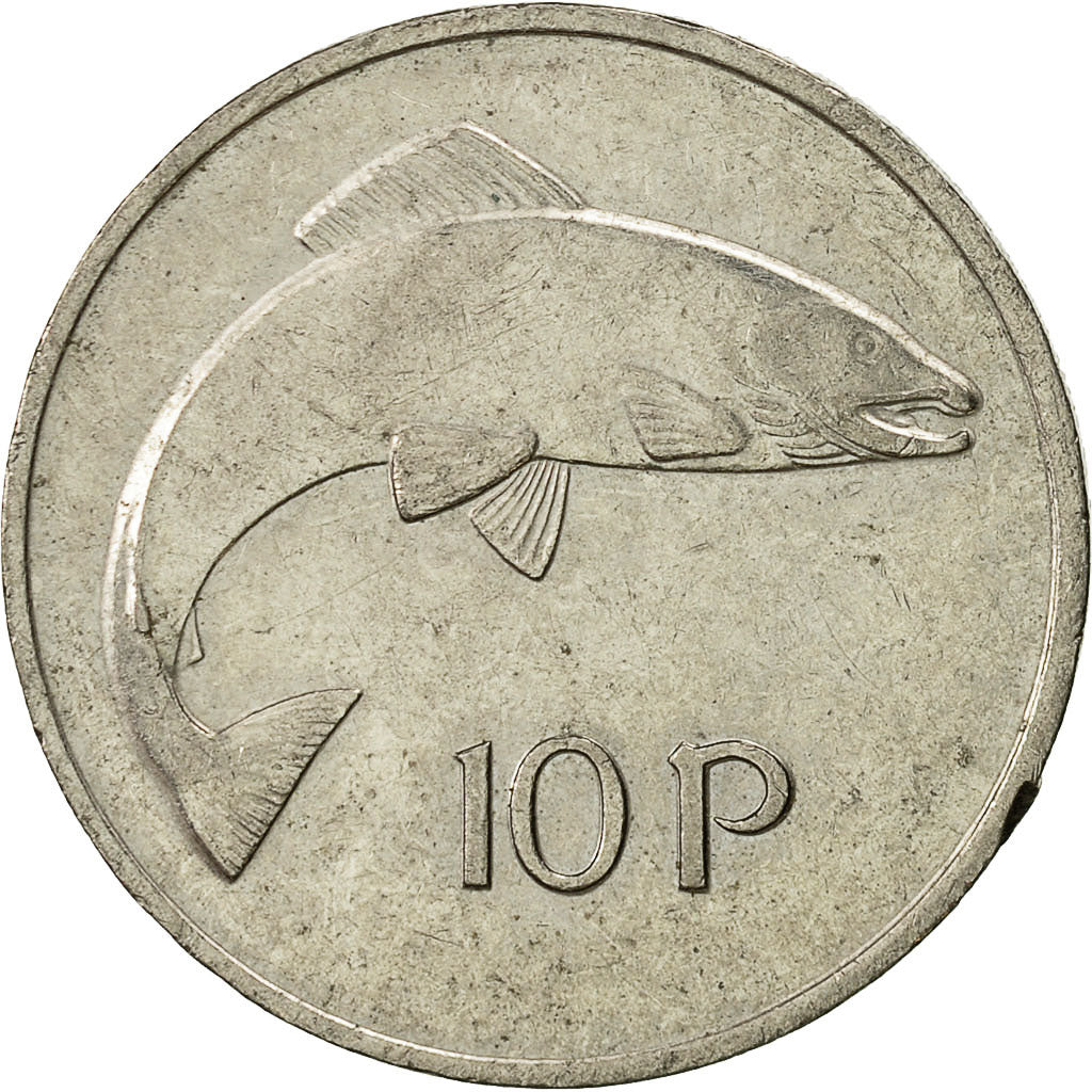 Moneta, REPUBBLICA D’IRLANDA, 10 Pence, 1982, BB+, Rame-nichel, KM:23