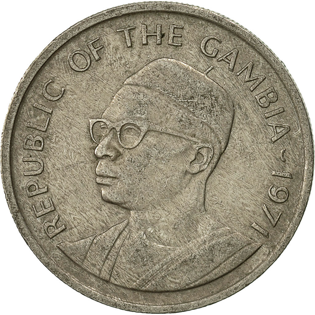 Moneda, GAMBIA, LA, 25 Bututs, 1971, MBC, Cobre - níquel, KM:11