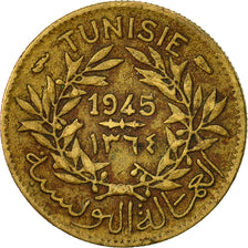 Coin, Tunisia, Anonymous, 50 Centimes, 1945, Paris, EF(40-45), Aluminum-Bronze