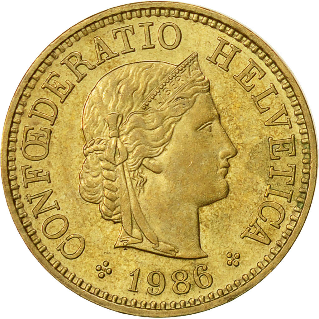 Moneta, Svizzera, 5 Rappen, 1986, Bern, MB+, Alluminio-bronzo, KM:26c