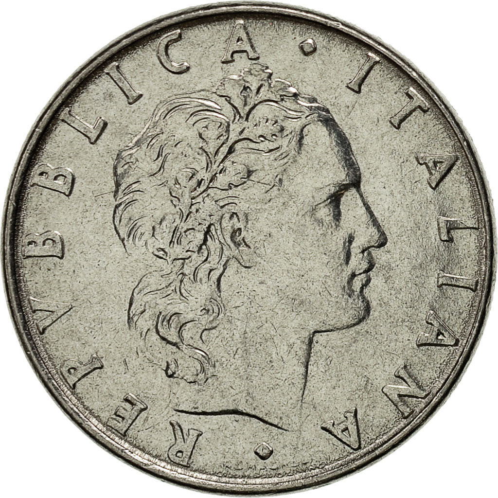 Coin, Italy, 50 Lire, 1982, Rome, AU(50-53), Stainless Steel, KM:95.1
