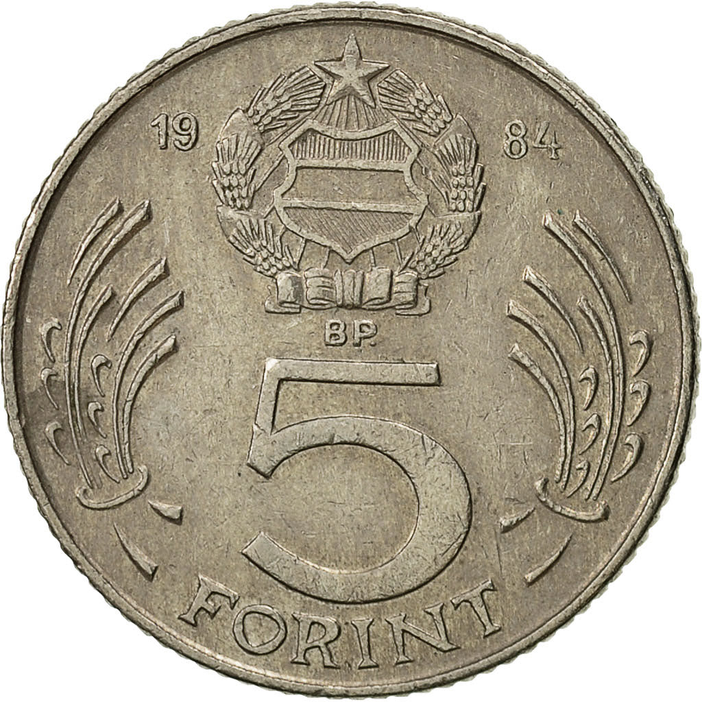 Coin, Hungary, 5 Forint, 1984, Budapest, EF(40-45), Copper-nickel, KM:635