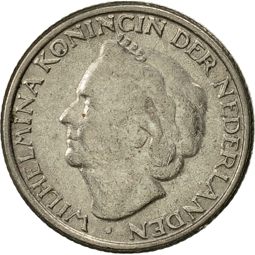 Moneta, Paesi Bassi, Wilhelmina I, 10 Cents, 1948, BB, Nichel, KM:177