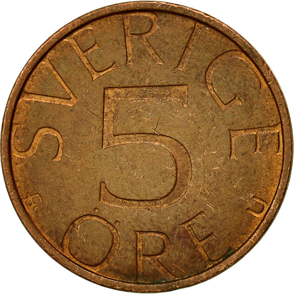 Coin, Sweden, Carl XVI Gustaf, 5 Öre, 1981, EF(40-45), Bronze, KM:849
