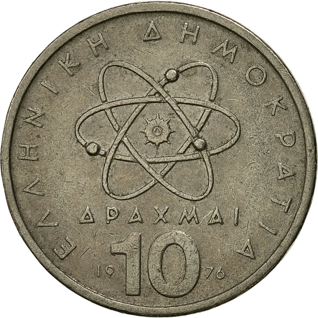 Monnaie, Grèce, 10 Drachmai, 1976, TTB, Copper-nickel, KM:119