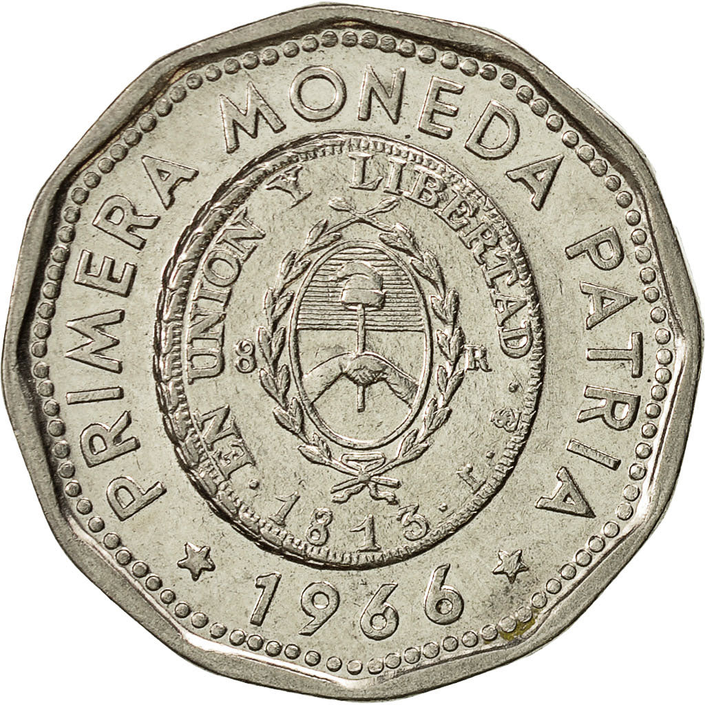 Coin, Argentina, 25 Pesos, 1966, AU(55-58), Nickel Clad Steel, KM:61