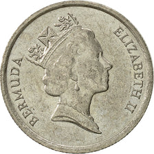 Coin, Bermuda, Elizabeth II, 10 Cents, 1990, AU(55-58), Copper-nickel, KM:46