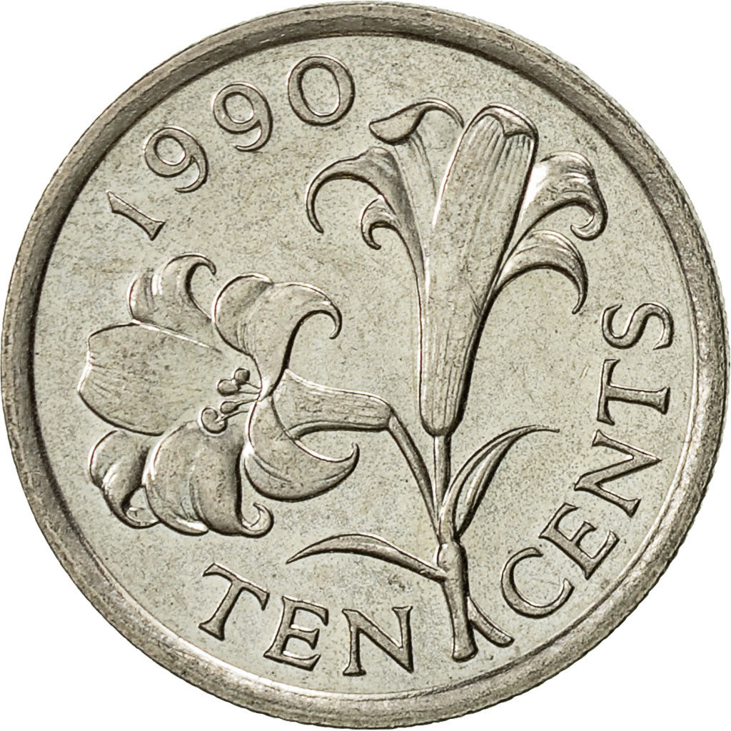 Moneta, Bermuda, Elizabeth II, 10 Cents, 1990, SPL-, Rame-nichel, KM:46