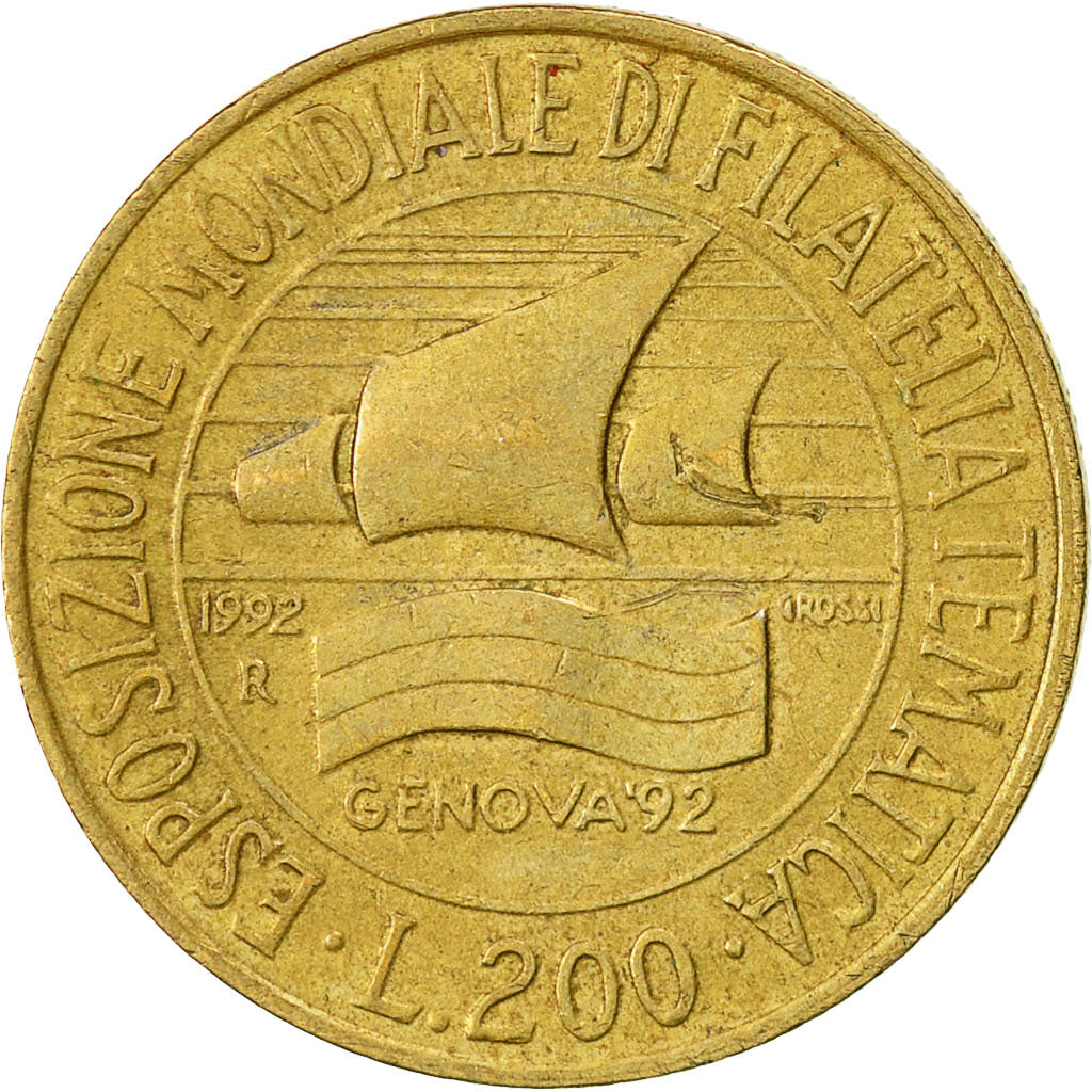 Monnaie, Italie, 200 Lire, 1992, Rome, TTB, Aluminum-Bronze, KM:151