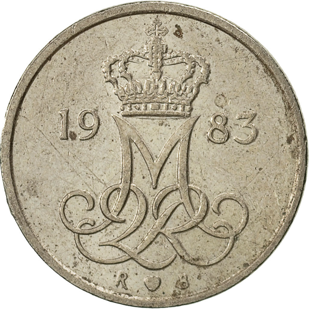Coin, Denmark, Margrethe II, 10 Öre, 1983, Copenhagen, EF(40-45)