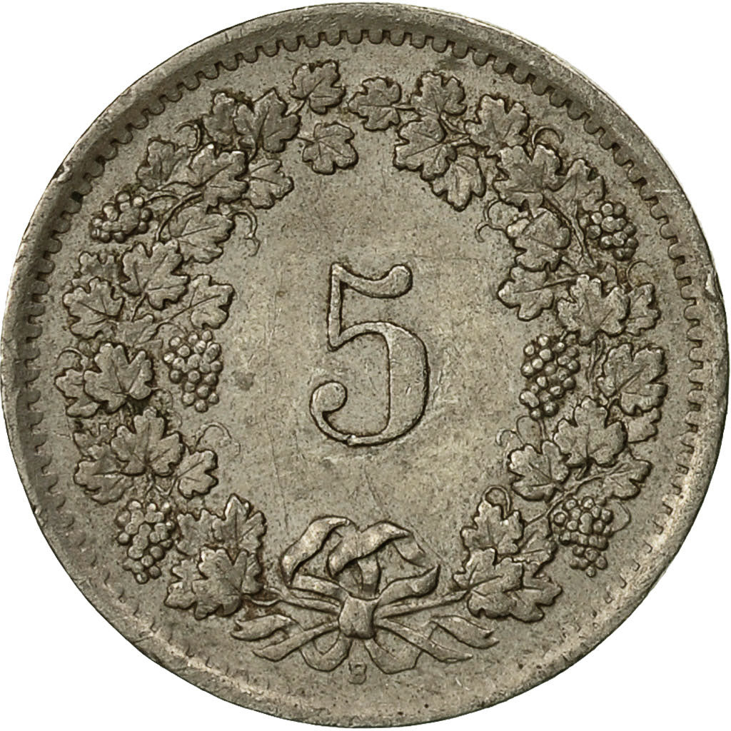 Coin, Switzerland, 5 Rappen, 1963, Bern, EF(40-45), Copper-nickel, KM:26