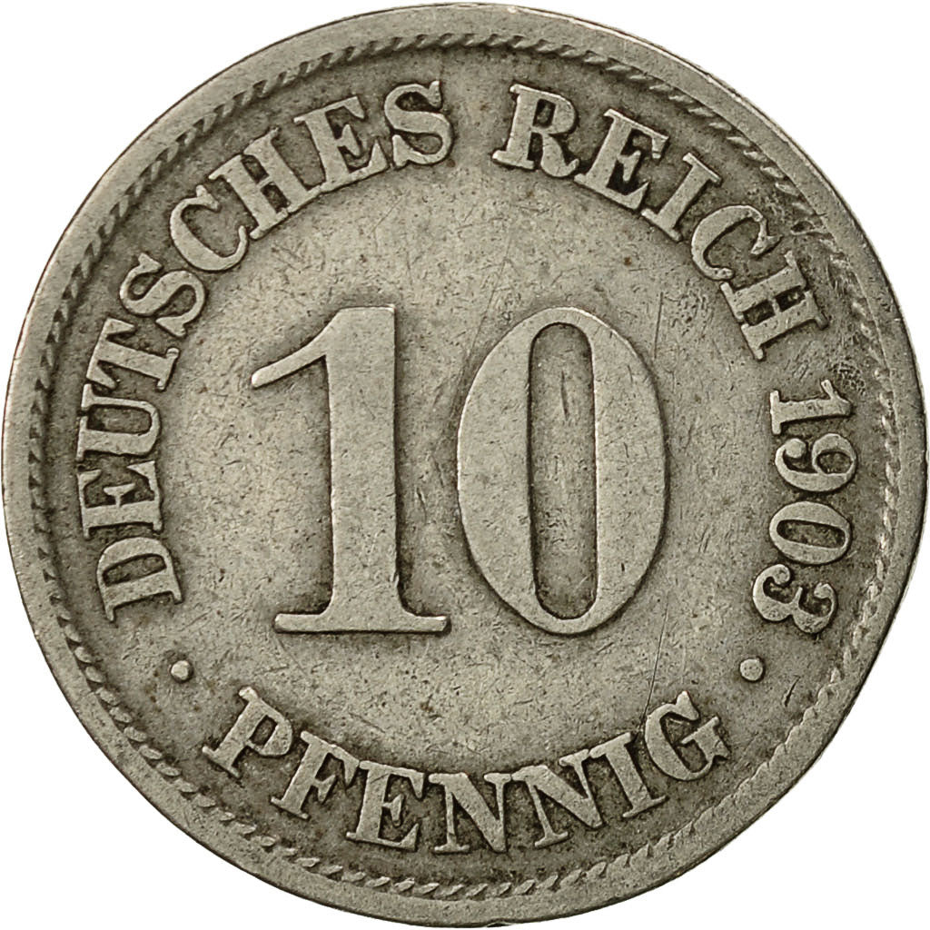 Moneta, GERMANIA - IMPERO, Wilhelm II, 10 Pfennig, 1903, Berlin, BB