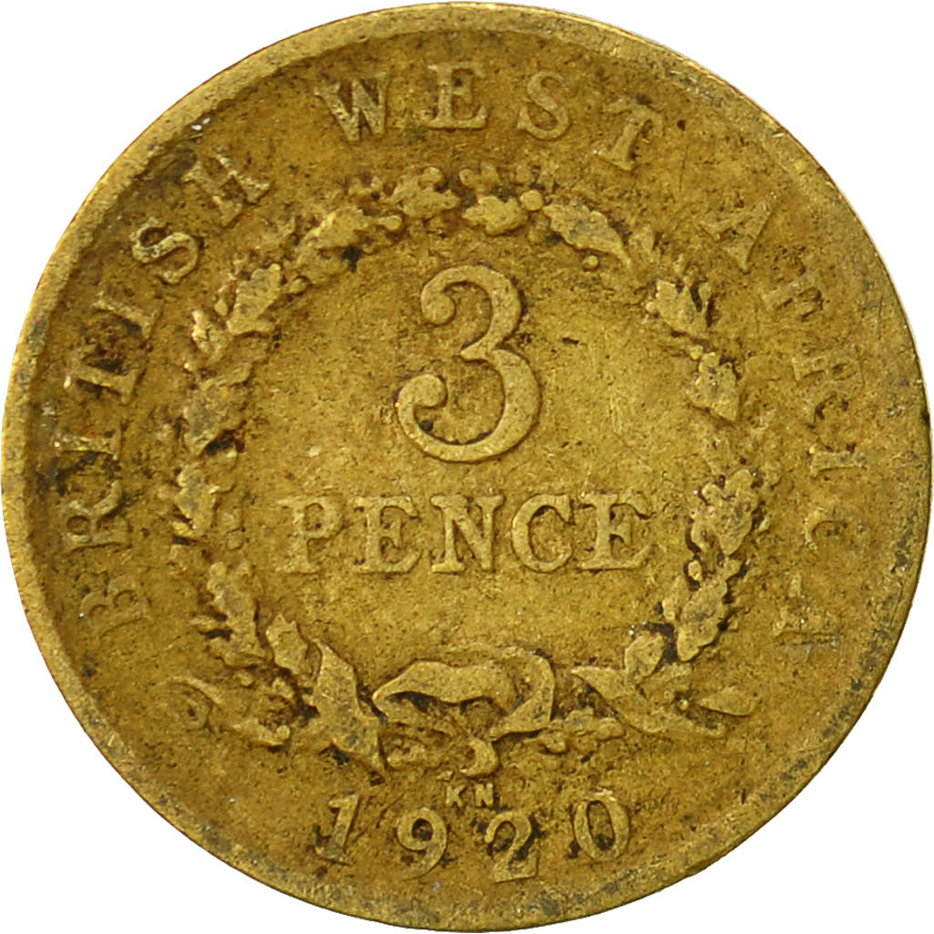 Münze, BRITISH WEST AFRICA, George V, 3 Pence, 1920, S+, Tin-Brass, KM:10b