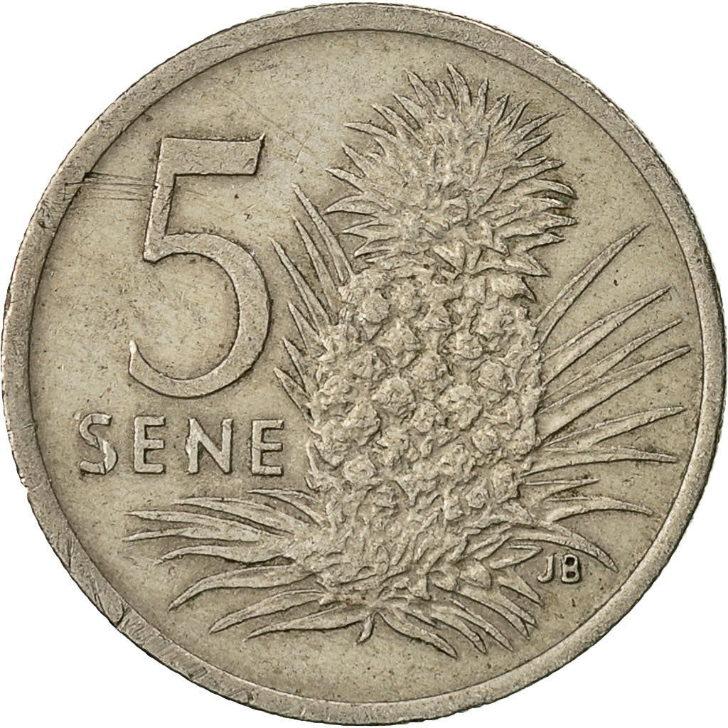 Munten, Samoa, 5 Sene, 1974, ZF, Copper-nickel, KM:14