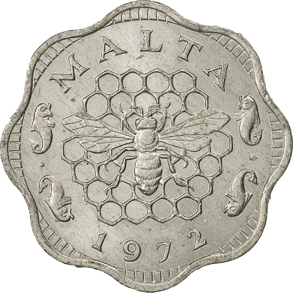 Coin, Malta, 3 Mils, 1972, British Royal Mint, EF(40-45), Aluminum, KM:6