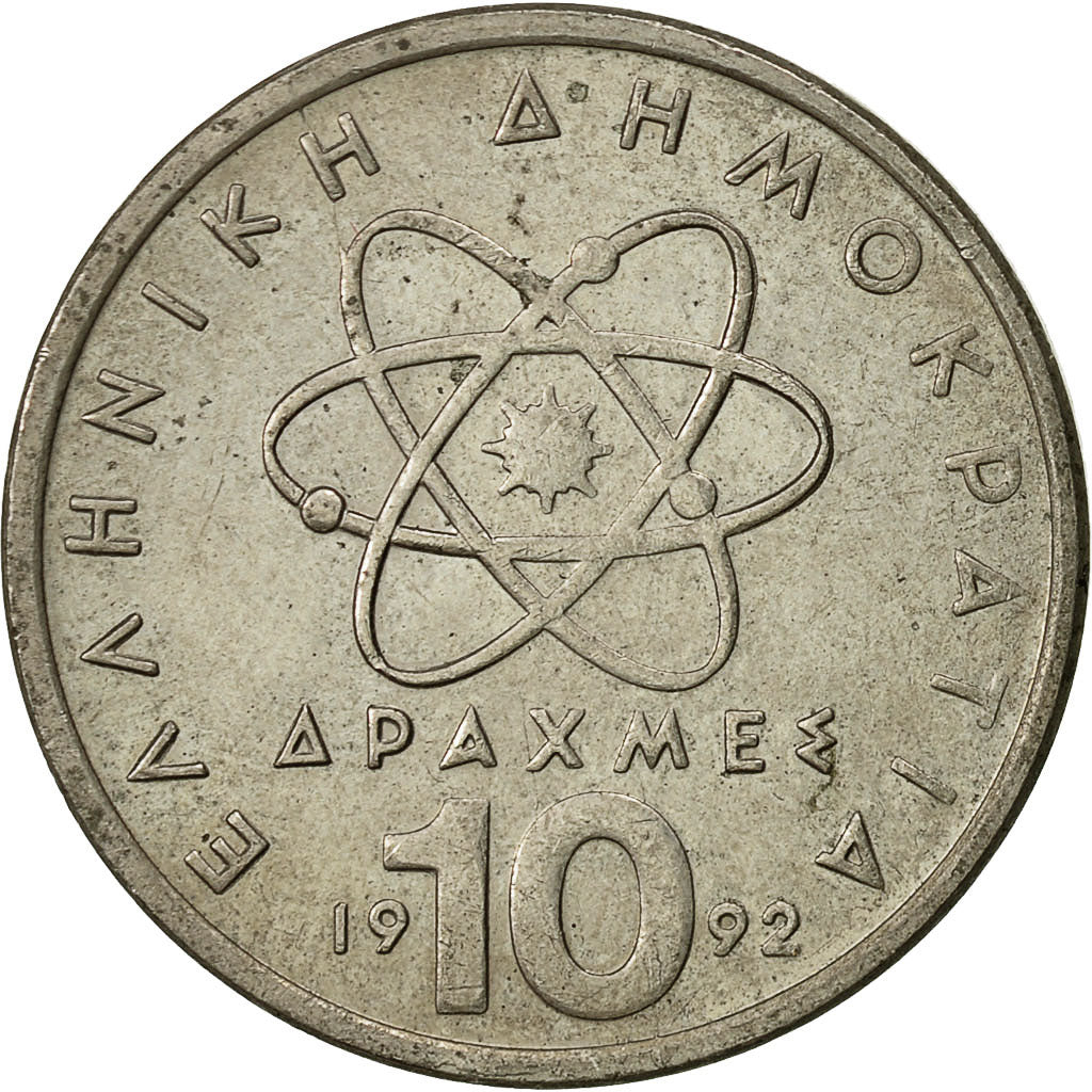 Coin, Greece, 10 Drachmes, 1992, EF(40-45), Copper-nickel, KM:132