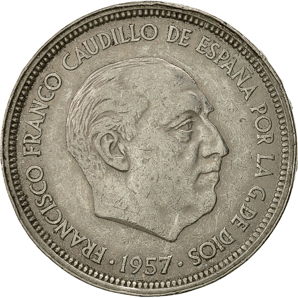 Moneda, España, Caudillo and regent, 50 Pesetas, 1960, MBC, Cobre - níquel