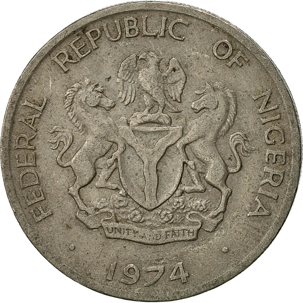 Monnaie, Nigéria, Elizabeth II, 10 Kobo, 1974, TTB, Copper-nickel, KM:10.1
