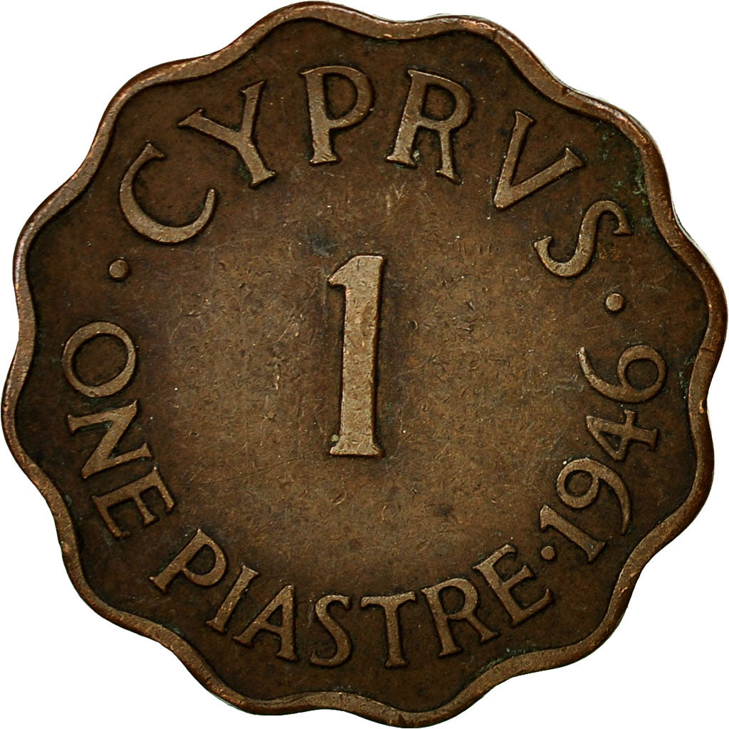 Cyprus, Piastre, 1946, EF(40-45), Bronze, KM:23a