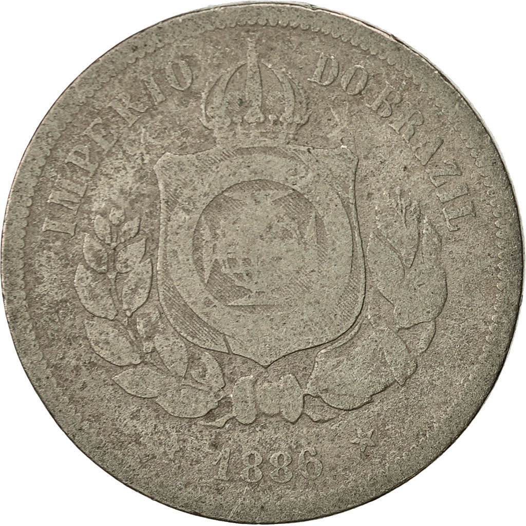 Munten, Brazilië, Pedro II, 100 Reis, 1886, ZG+, Copper-nickel, KM:483