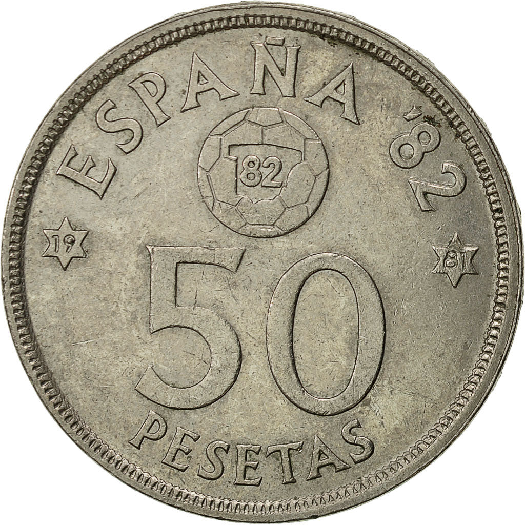 Coin, Spain, Juan Carlos I, 50 Pesetas, 1981, AU(50-53), Copper-nickel, KM:819