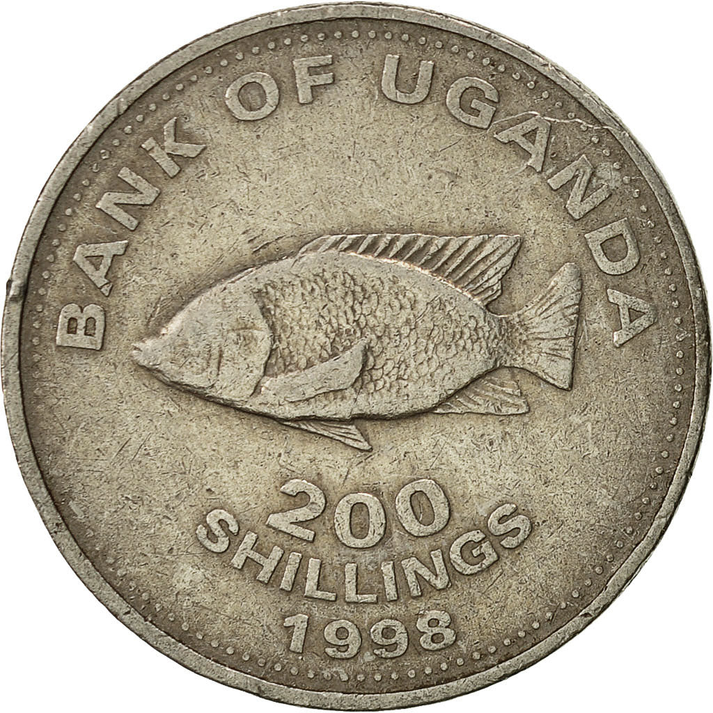 Munten, Oeganda, 200 Shillings, 1998, Royal Canadian Mint, ZF, Copper-nickel