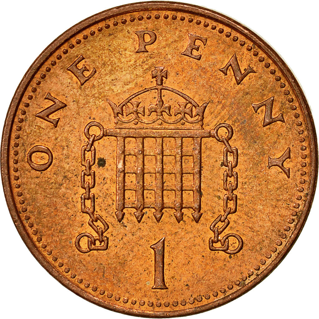 Coin, Great Britain, Elizabeth II, Penny, 2008, AU(55-58), Copper Plated Steel
