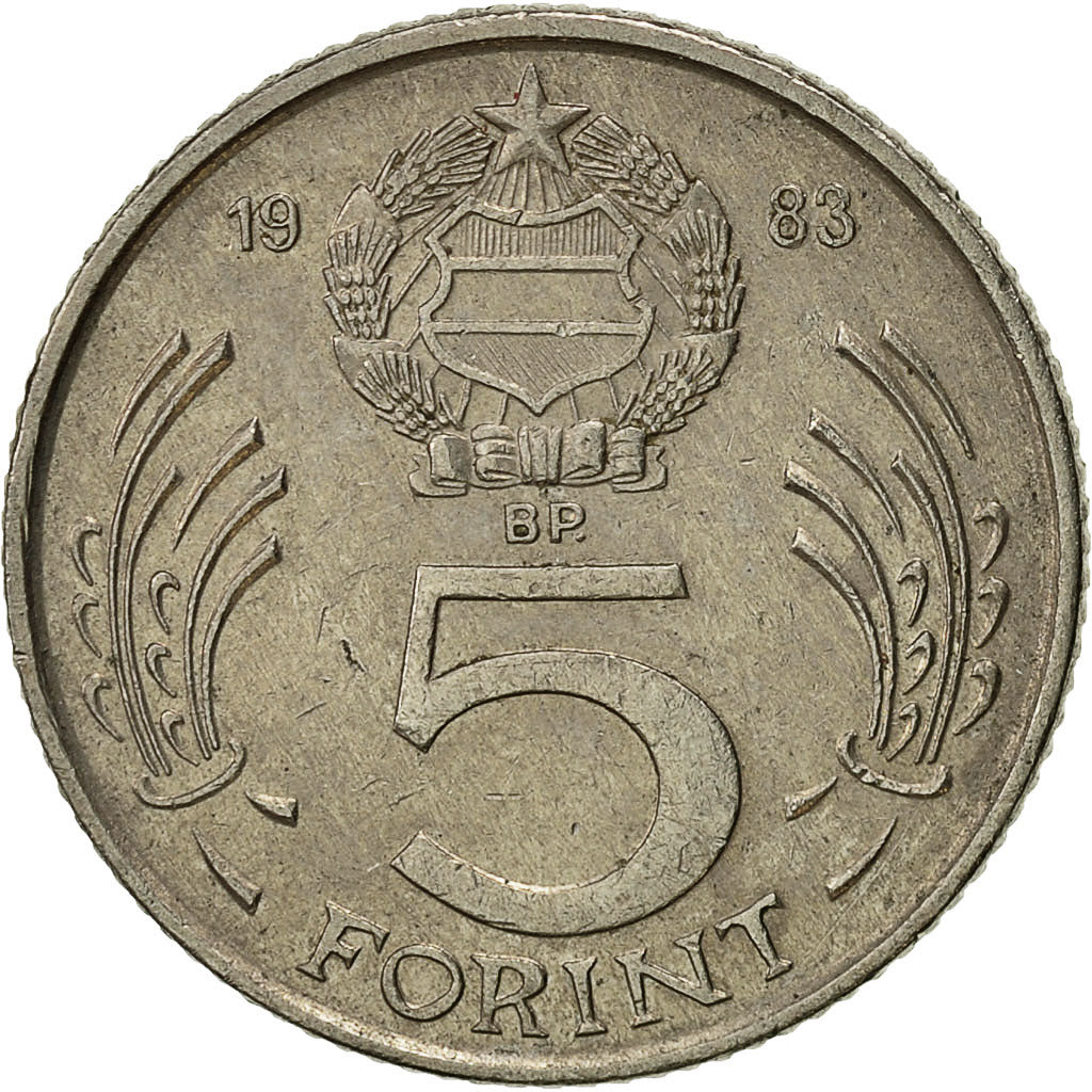 Coin, Hungary, 5 Forint, 1983, Budapest, EF(40-45), Copper-nickel, KM:635