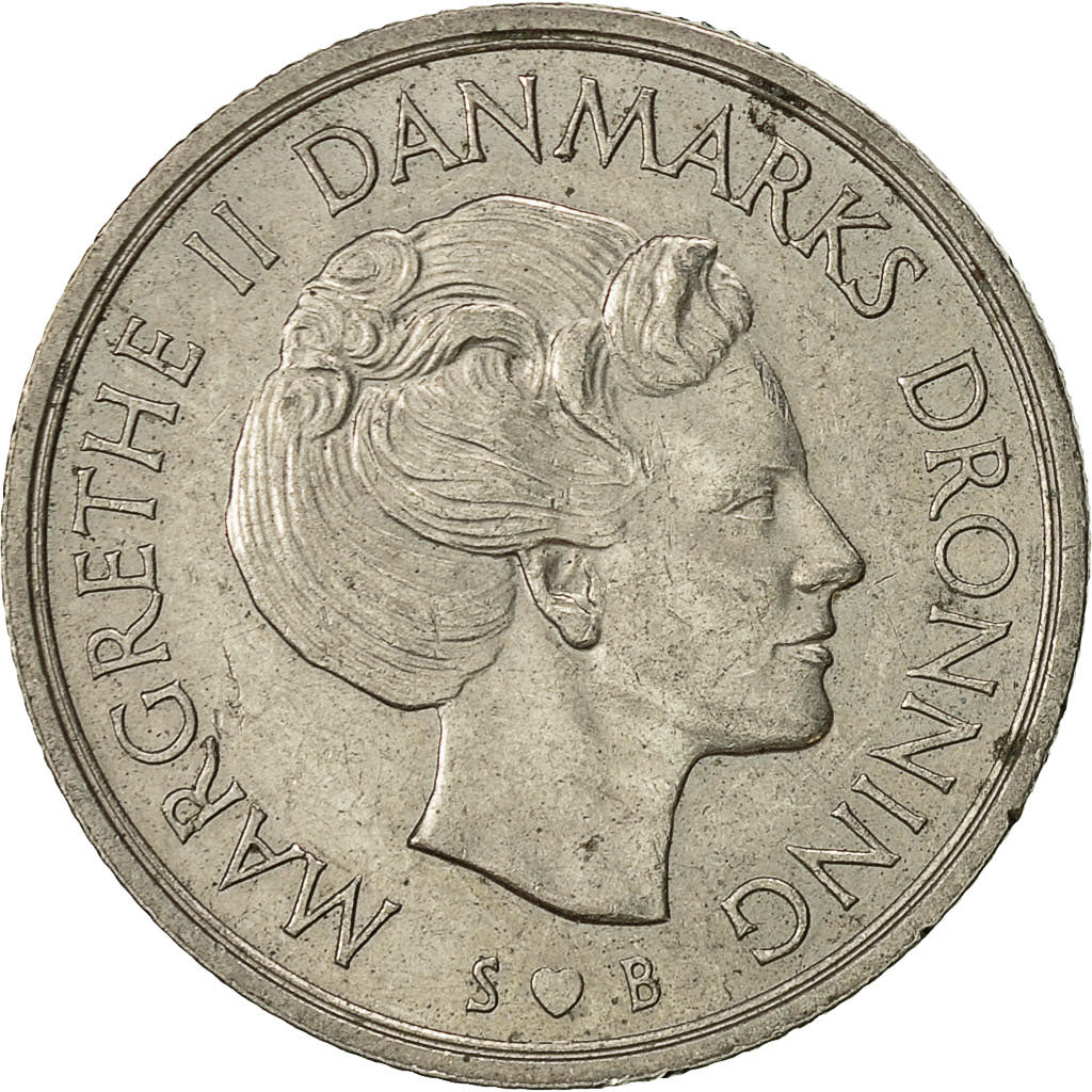 Münze, Dänemark, Margrethe II, Krone, 1976, Copenhagen, SS, Copper-nickel