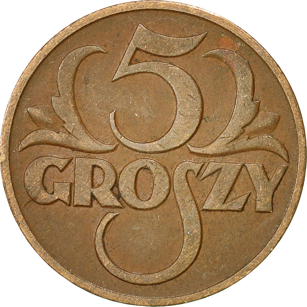 Coin, Poland, 5 Groszy, 1937, Warsaw, EF(40-45), Bronze, KM:10a