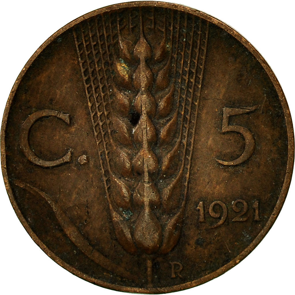 Moneta, Italia, Vittorio Emanuele III, 5 Centesimi, 1921, Rome, MB+, Bronzo