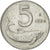 Moneda, Italia, 5 Lire, 1954, Rome, MBC, Aluminio, KM:92