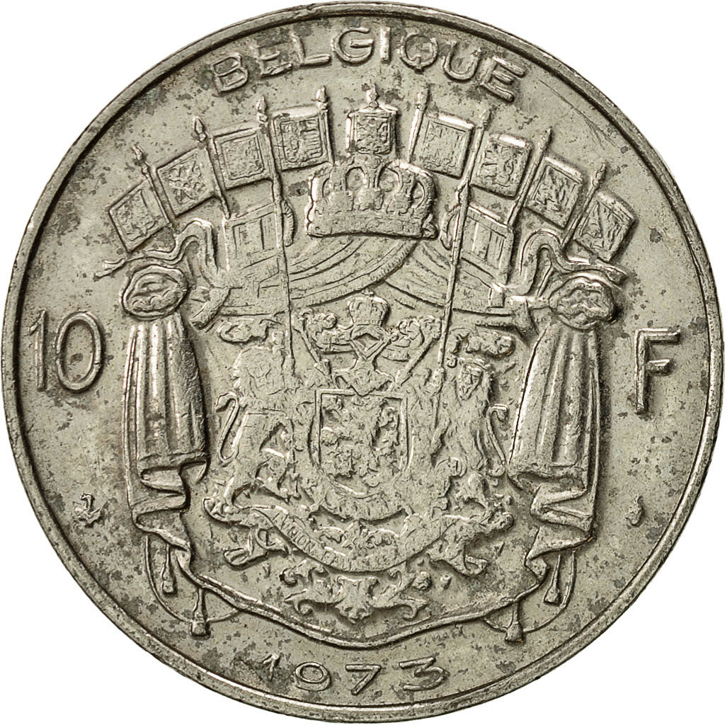 Moneta, Belgio, 10 Francs, 10 Frank, 1973, Brussels, BB+, Nichel, KM:155.1
