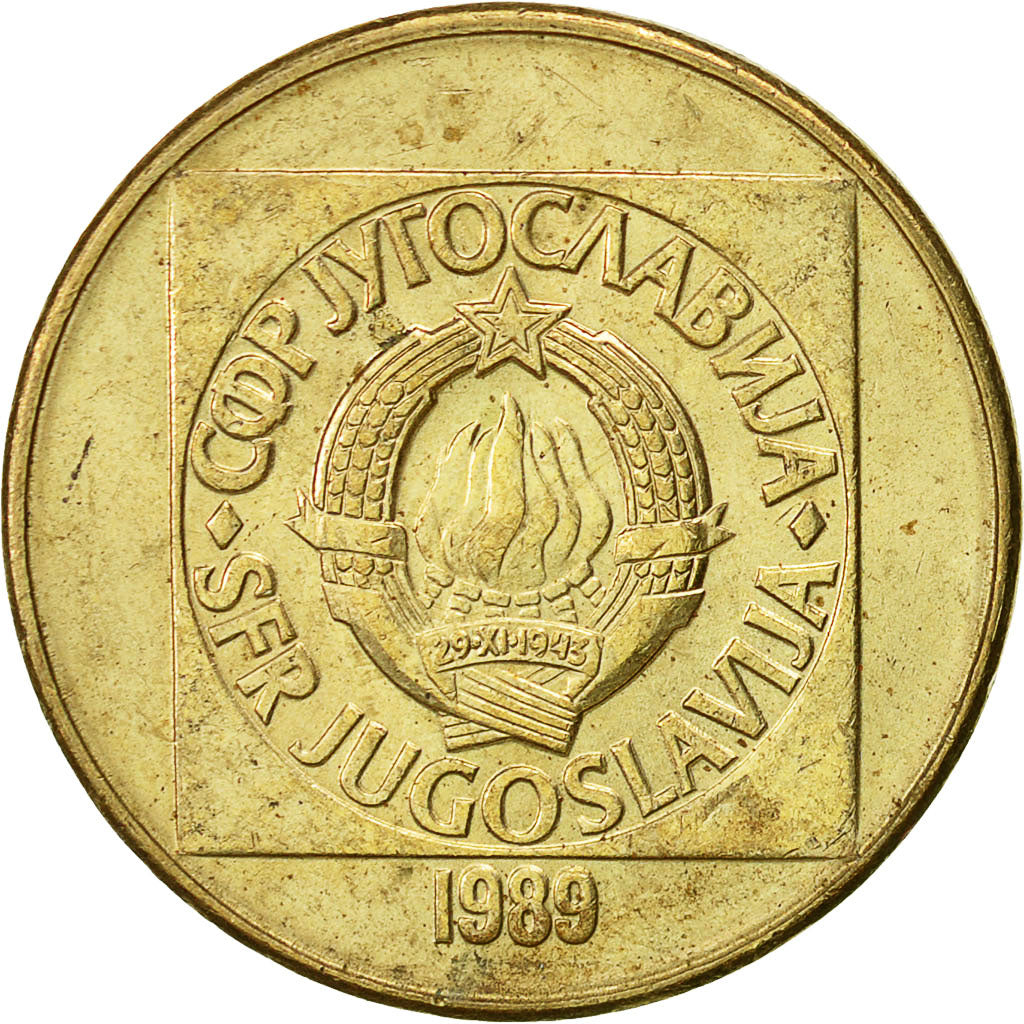 Münze, Jugoslawien, 100 Dinara, 1989, SS+, Messing, KM:134