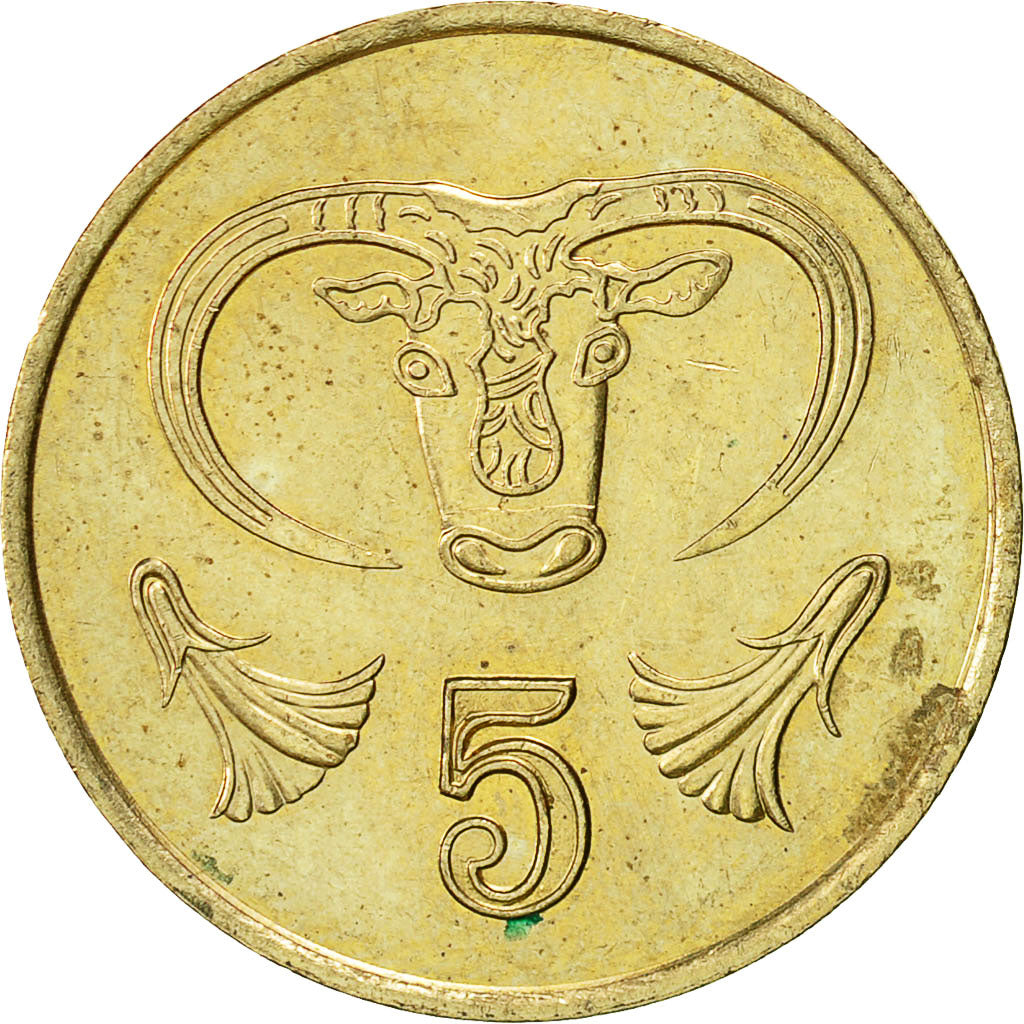 Coin, Cyprus, 5 Cents, 1987, AU(55-58), Nickel-brass, KM:55.2