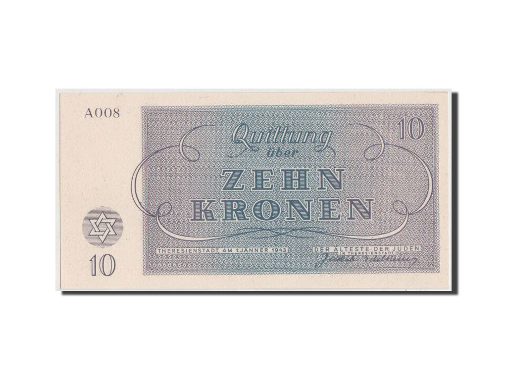 Biljet, Tsjecho-Slowakije, 10 Kronen, 1943, NIEUW