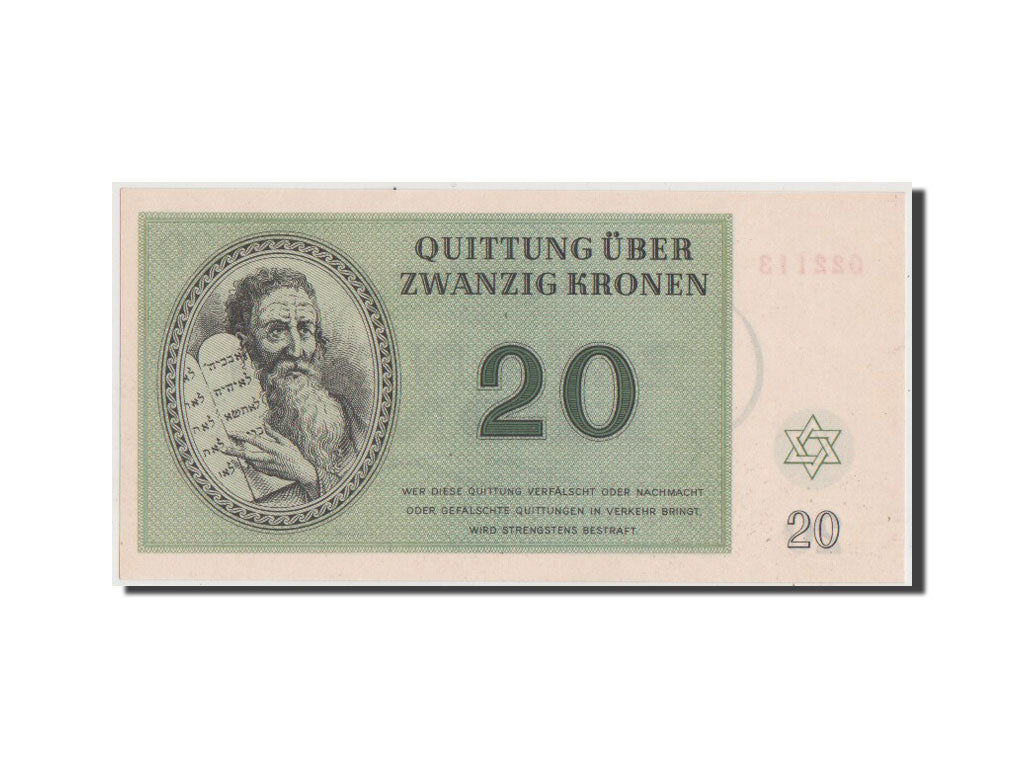 Billete, 20 Kronen, 1943, Checoslovaquia, UNC