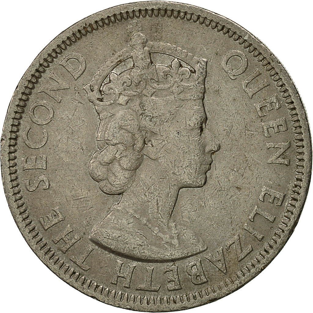Coin, Mauritius, Elizabeth II, Rupee, 1975, EF(40-45), Copper-nickel, KM:35.1