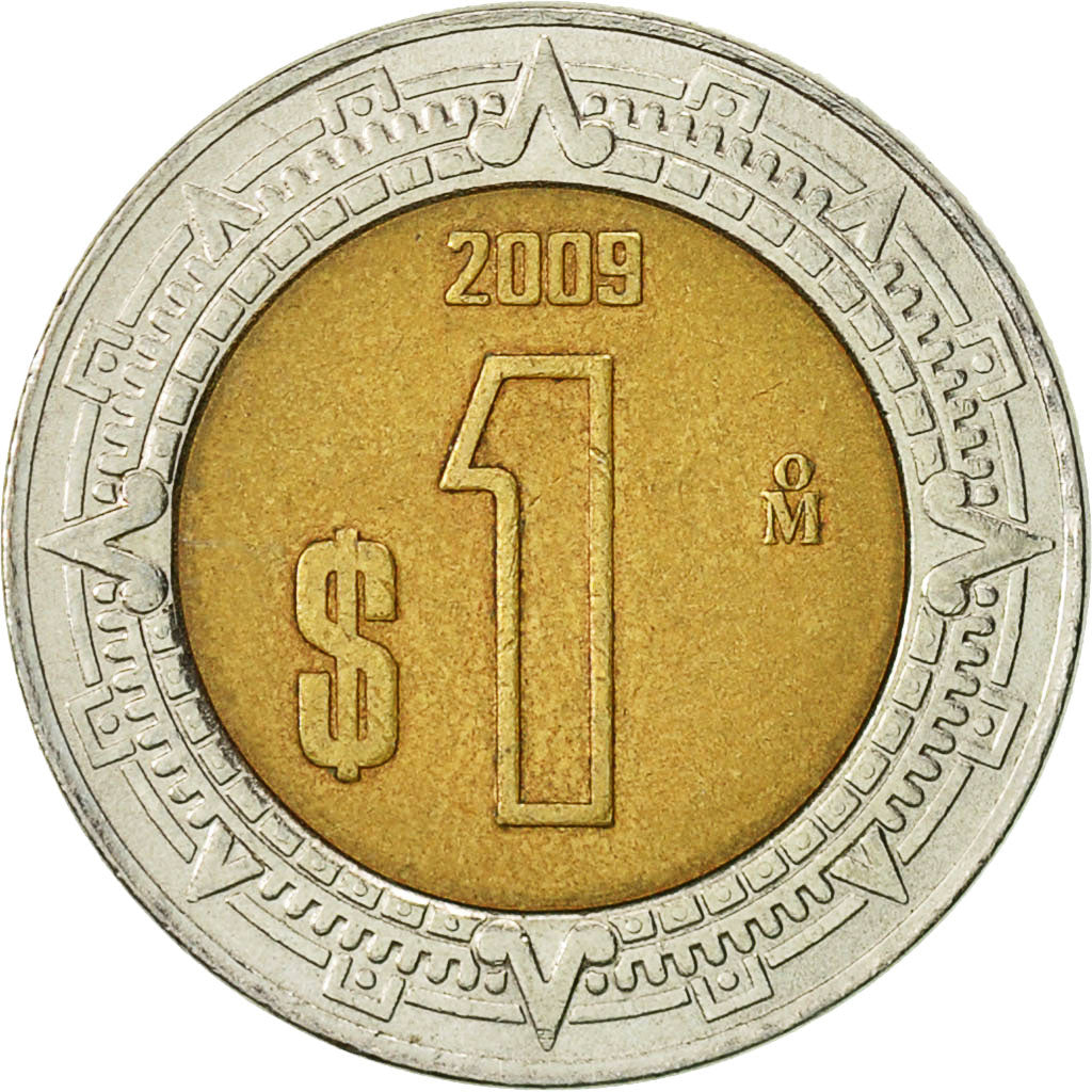 Moneta, Mexico, Peso, 2009, Mexico City, EF(40-45), Bimetaliczny, KM:603