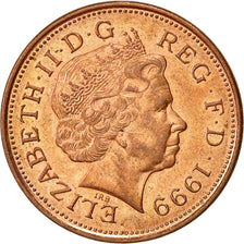 Monnaie, Grande-Bretagne, Elizabeth II, 2 Pence, 1999, TTB+, Copper Plated