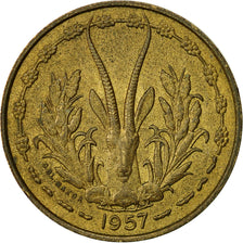Coin, French West Africa, 10 Francs, 1957, Paris, EF(40-45), Aluminum-Bronze
