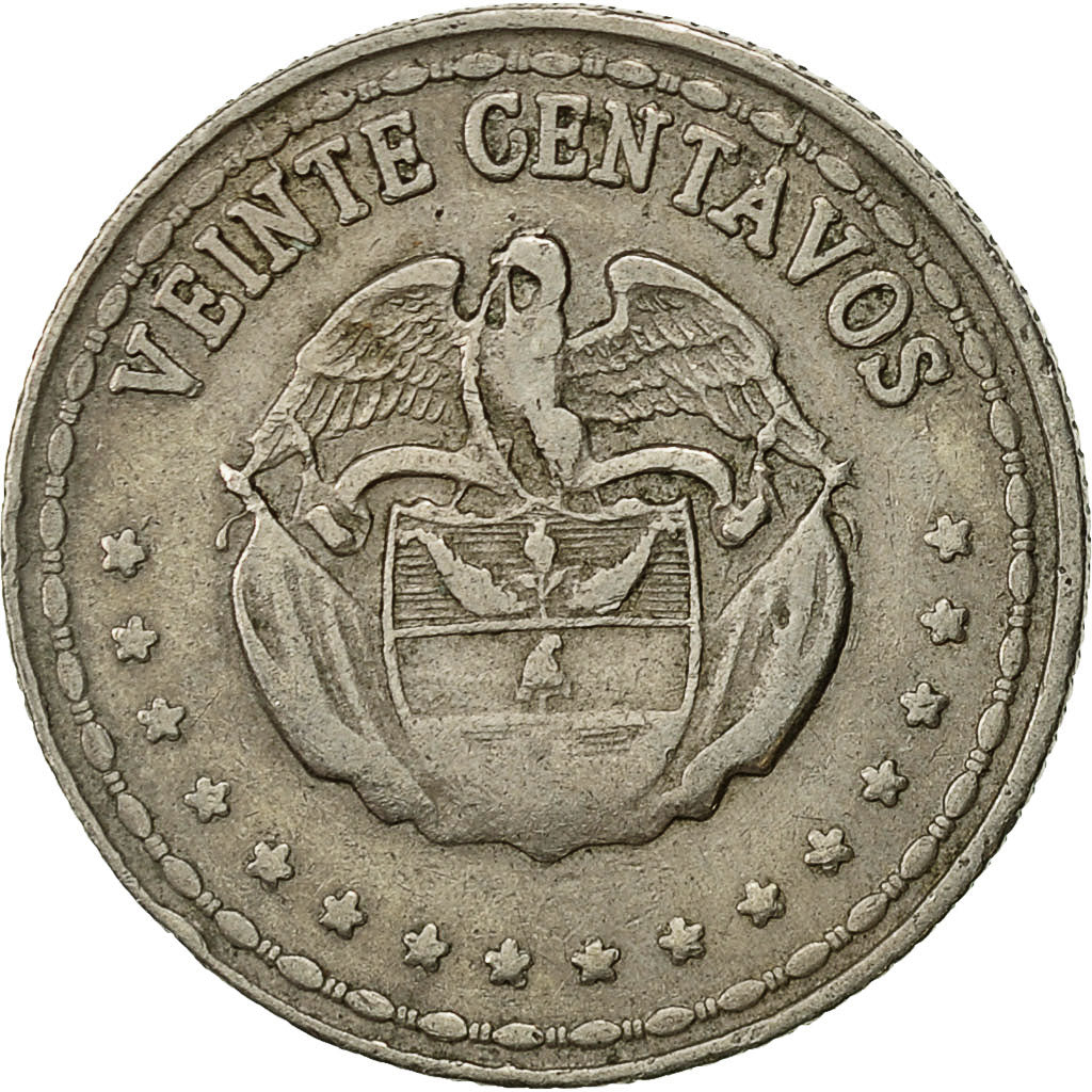 Münze, Kolumbien, 20 Centavos, 1966, SS, Copper-nickel, KM:215.3